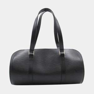 مملوكة مسبقًا Louis Vuitton Black Epi Soufflot with Pouch Handbag