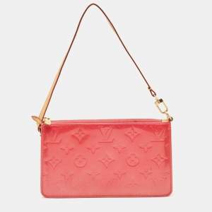 Pre Owned Louis Vuitton Fuschia Monogram Vernis Lexington Pochette 