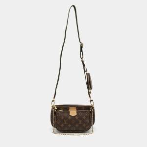Pre Owned Louis Vuitton Khaki Monogram Canvas Multi Pochette Accessories Bag