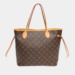 Louis Vuitton Brown Canvas Monogram Neverfull MM Tote Bag 