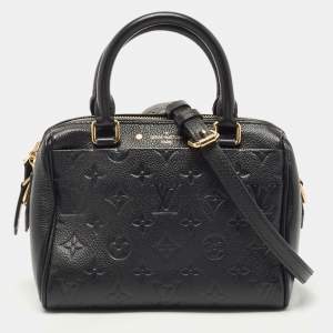 Pre Owned Louis Vuitton Black Monogram Impreinte Leather Speedy 20 Bandouliere Bag