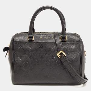 Pre Owned Louis Vuitton Black Monogram Impreinte Leather Speedy 25 Bandouliere Bag