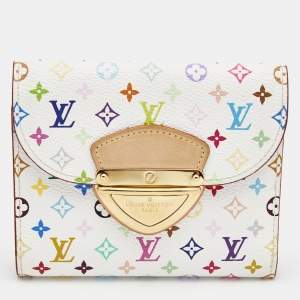 Louis Vuitton White Monogram Multicolore Canvas Joey Wallet