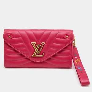 Louis Vuitton Rose Freesia Leather New Wave Long Wallet