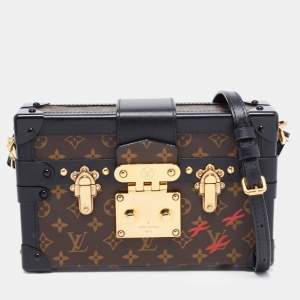 Pre Owned Louis Vuitton Black Monogram Canvas Petite Malle Bag