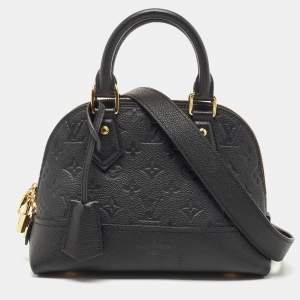 Pre Owned Louis Vuitton Black Monogram Empreinte Leather BB Neo Alma Bag