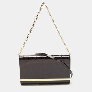 Pre Owned Louis Vuitton Amarante Monogram Vernis Ana Clutch Bag