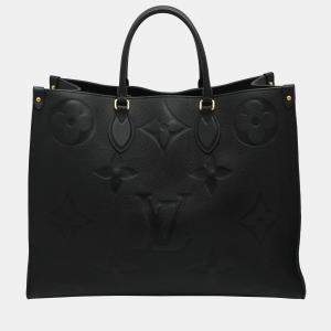 Pre Owned Louis Vuitton Black Monogram Empreinte Leather On The Go GM Bag