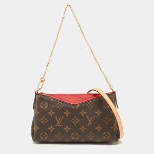 Pre Owned Louis Vuitton Cherry Monogram Canvas Pallas Chain Clutch