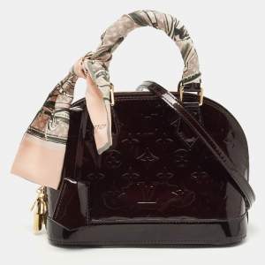 Pre Owned Louis Vuitton Amarante Monogram Vernis Alma BB Bag