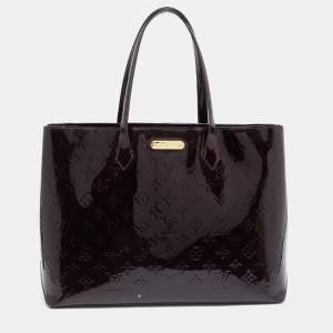 Pre Owned Louis Vuitton Amarante Monogram Vernis Wilshire MM Bag
