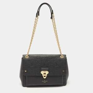 Pre Owned Louis Vuitton Black Monogram Empreinte Leather Vavin MM Bag
