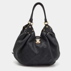 Pre Owned Louis Vuitton Black Monogram Mahina Leather L Bag