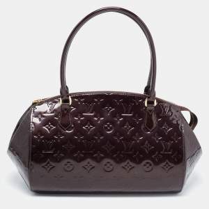 Pre Owned Louis Vuitton Amarante Monogram Vernis Sherwood GM Bag