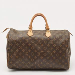Pre Owned Louis Vuitton Brown Monogram Canvas Speedy 40 Handbag