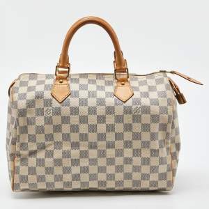 Pre Owned Louis Vuitton Damier Azur Canvas Speedy 30 Bag