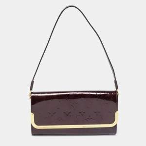 Pre Owned Louis Vuitton Amarante Monogram Vernis Rossmore MM Bag