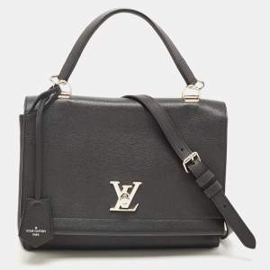 مملوكة مسبقًا Louis Vuitton Black Leather Lockme II Top Handle Bag