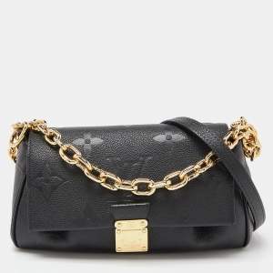 Pre Owned Louis Vuitton Black Monogram Giant Empreinte Leather Favorite MM Bag