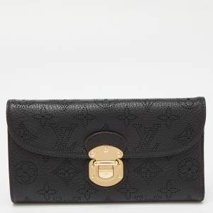 Louis Vuitton Black Monogram Mahina Leather Amelia Wallet