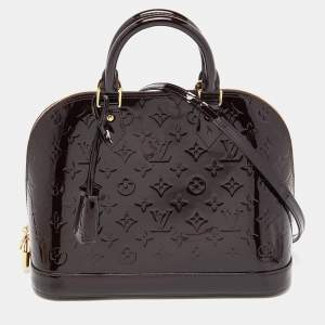 Pre Owned Louis Vuitton Amarante Monogram Vernis Alma PM Bag