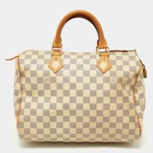 Pre Owned Louis Vuitton Damier Azur Canvas Speedy 30 Bag