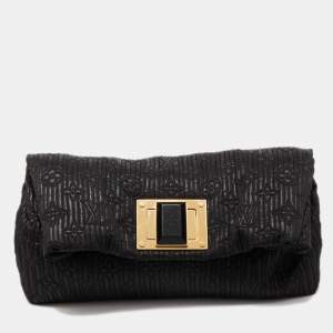 Pre Owned Louis Vuitton Black Shimmering Monogram Jacquard Limited Edition Altair Clutch