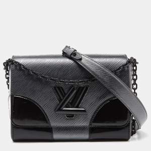 Pre Owned Louis Vuitton Anthracite Nacre/Black Epi Leather Twist MM Bag