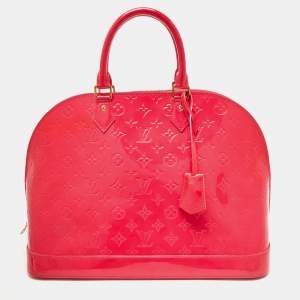 Pre Owned Louis Vuitton Rose Pop Monogram Vernis Alma GM Bag