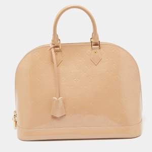 Pre Owned Louis Vuitton Rose Florentine Monogram Vernis Alma GM Bag