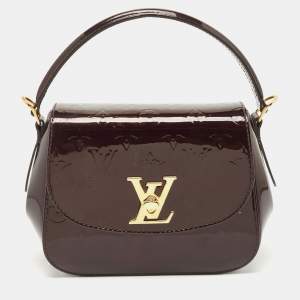 Pre Owned Louis Vuitton Amarante Monogram Vernis Pasadena Bag