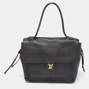 Pre Owned Louis Vuitton Black Leather Lockme MM Bag