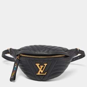 Pre Owned Louis Vuitton Black Leather New Wave Belt Bag