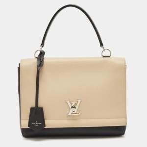 مملوكة مسبقًا Louis Vuitton Black/Beige Leather Lockme II Bag