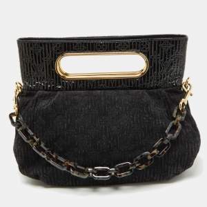 Pre Owned Louis Vuitton Black Monogram Suede and Patent Leather Limited Edition Motard Afterdark Bag