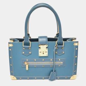 Pre Owned Louis Vuitton Blue Leather Suhali Le Fabuleux Bag