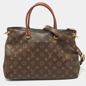 Pre Owned Louis Vuitton Black Monogram Canvas Pallas MM Bag