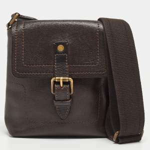 Pre Owned Louis Vuitton Coffee Utah Leather Yuma Small Messenger Bag