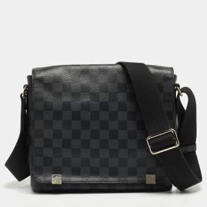 Pre Owned Louis Vuitton Damier Ebene Graphite Canvas District PM Bag