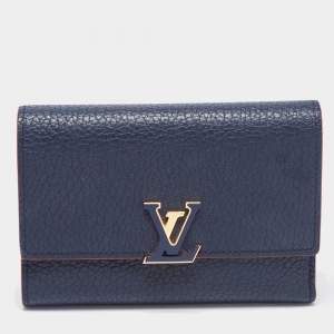 Louis Vuitton Marine Rouge Taurillion Leather Capucines Compact Wallet
