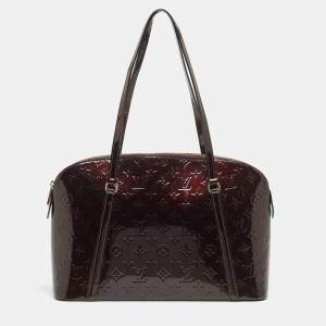 Pre Owned Louis Vuitton Amarante Monogram Vernis Avalon Zipped Bag