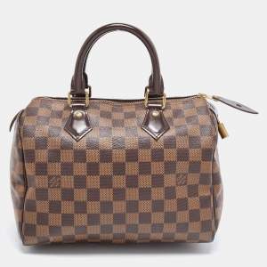 Pre Owned Louis Vuitton Damier Ebene Canvas Speedy 25 Bag
