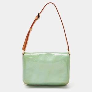 Pre Owned Louis Vuitton Baby Blue Monogram Vernis Thompson Street Bag