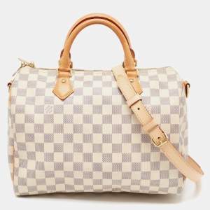 Pre Owned Louis Vuitton Damier Azur Canvas Speedy Bandouliere 30 Bag