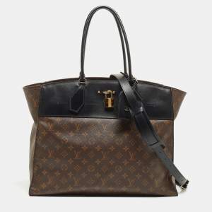 Pre Owned Louis Vuitton Black/Monogram Canvas and Leather City Steamer XXL Bag