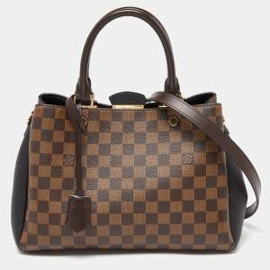 Pre Owned Louis Vuitton Black Damier Ebene Canvas Brittany Bag