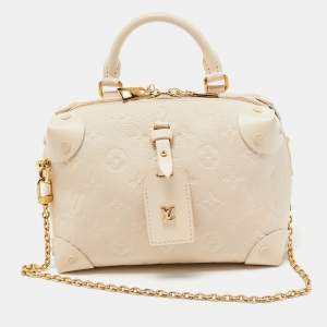 Pre Owned Louis Vuitton Neige Monogram Empreinte Leather Petite Malle Souple Bag
