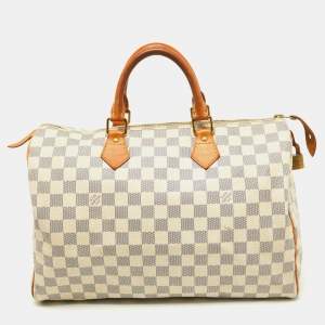 Pre Owned Louis Vuitton Damier Azur Canvas Speedy 35 Bag