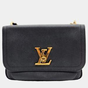Louis Vuitton Black Leather Lock Me Chain Crossbody Bag