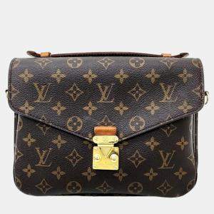 Pre Owned Louis Vuitton Brown Monogram Canvas Pochette Metis Shoulder Bag